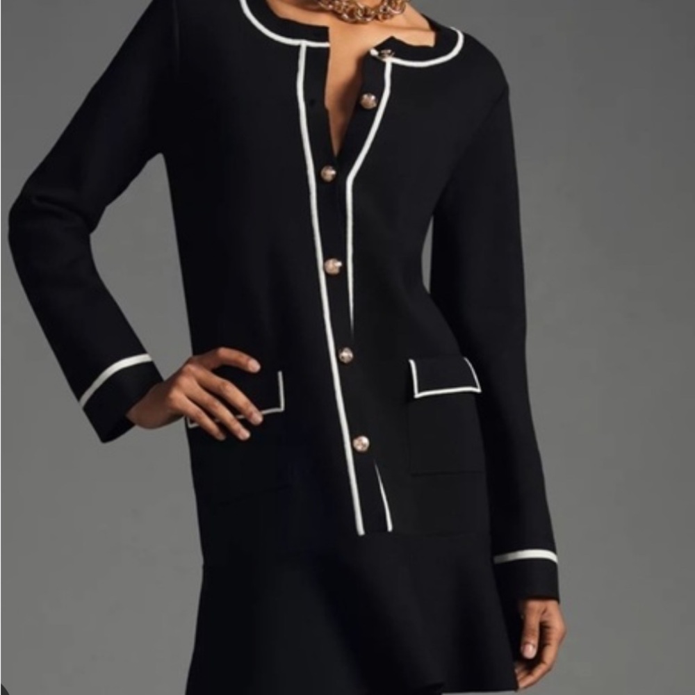 Chanel Black Dress with White Trim